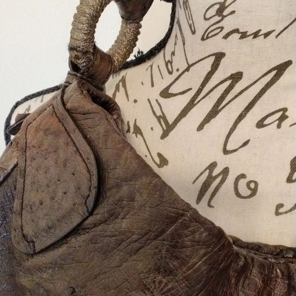 Nuti Sevillana Ostrich Leather Hobo Handbag